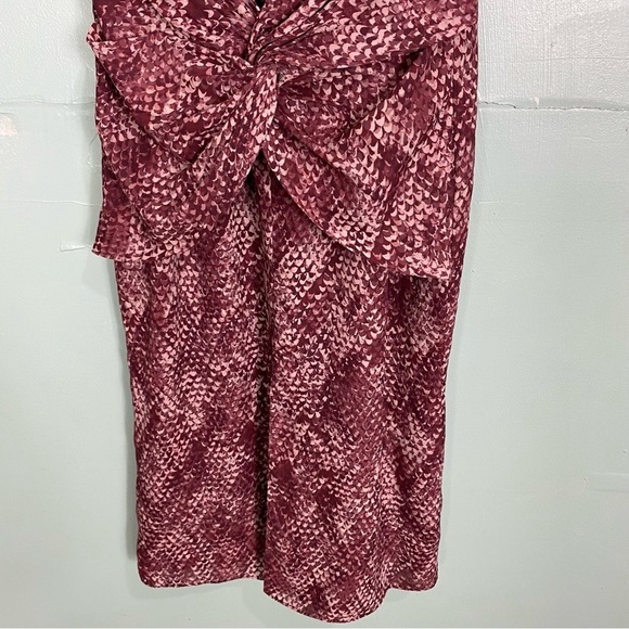 Fame & Partners Snake Print Bella Midi Front Slit Red Dress Sz 4 Sleeveless - Picture 4 of 8